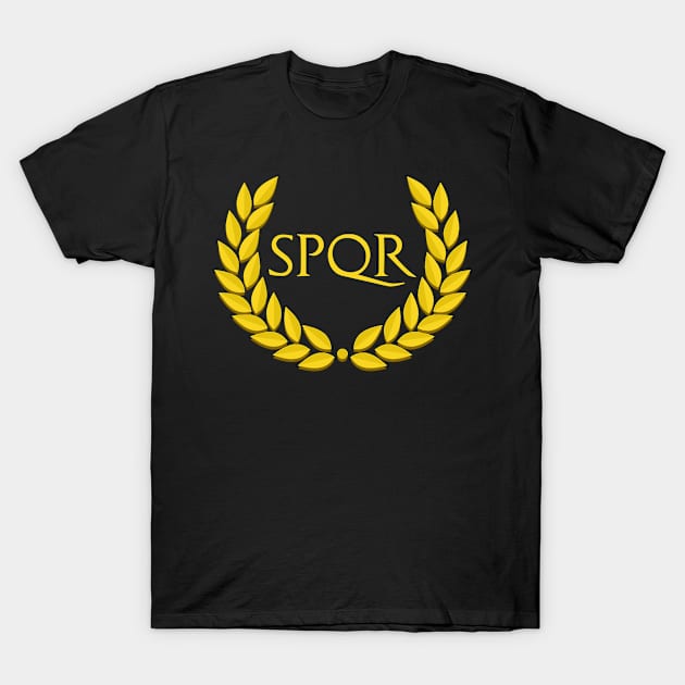 SPQR Purple Roman Empire design T-Shirt by KuTees